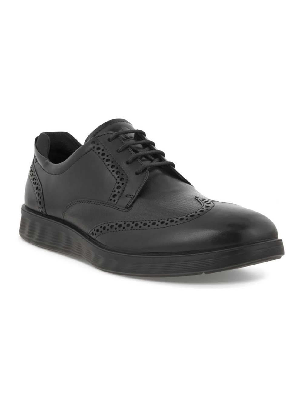 Ecco Men’s S Lite Hybrid Black Leather Brogue Shoes
